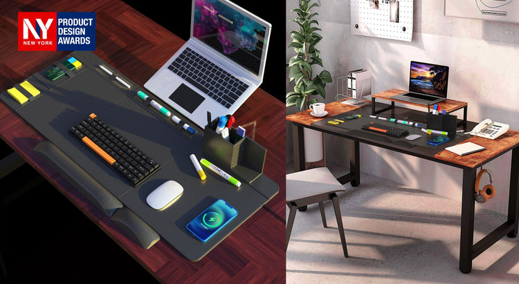 desk mat, Desk Pad, desk blotter is on the table